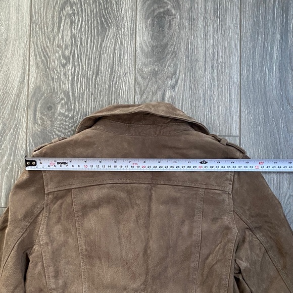 Blank NYC - Taupe Suede Leather Biker Jacket - Size XS - Picture 13 of 14